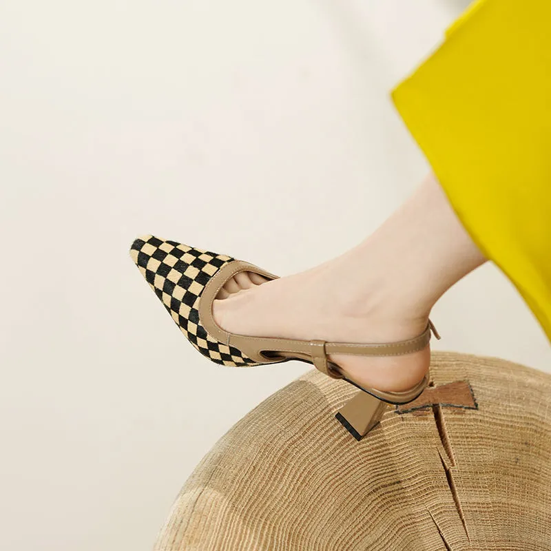 Fiza Nude Slingback Heels