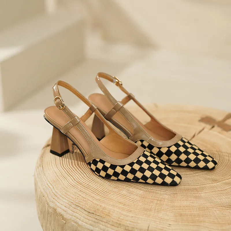 Fiza Nude Slingback Heels