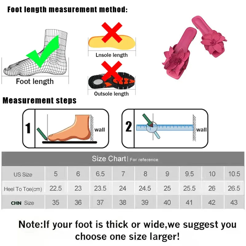 Flats Footwear Ladies Slides Slippers Fashion Flower Summer Beach Flip Flops Female Sandals Women Slippers Shoes Big Size