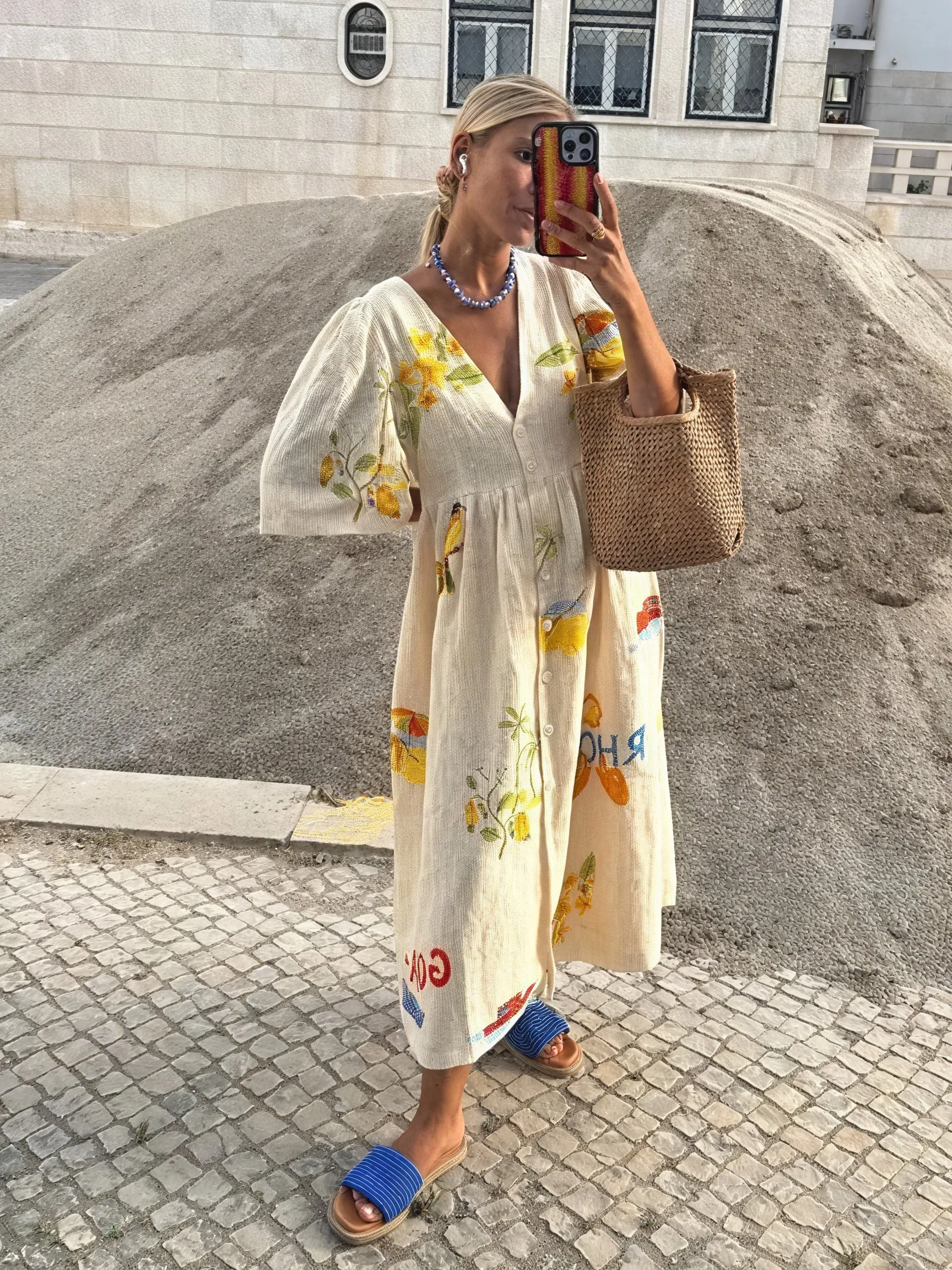 Floral Print Wrap Midi Dress
