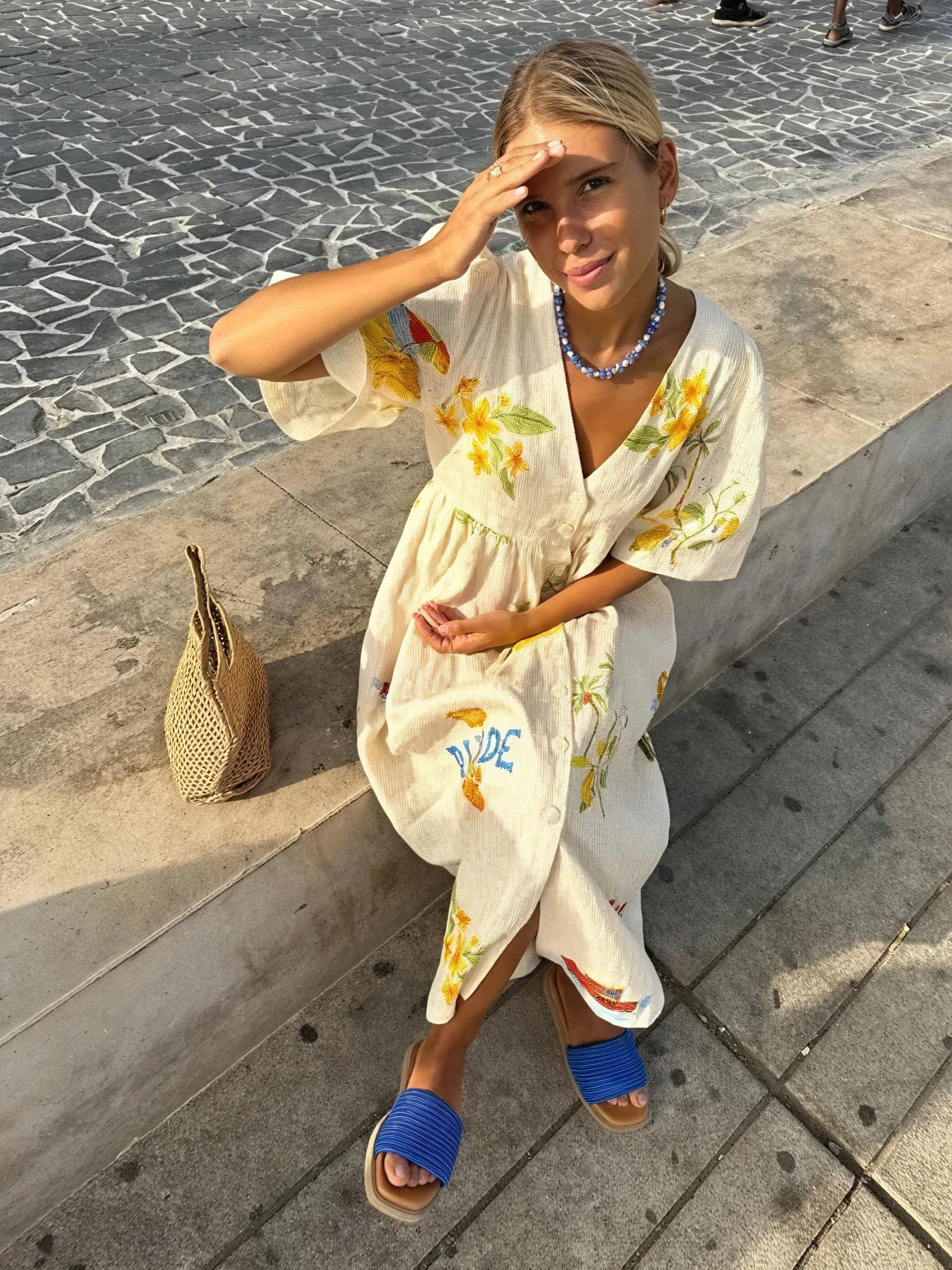 Floral Print Wrap Midi Dress