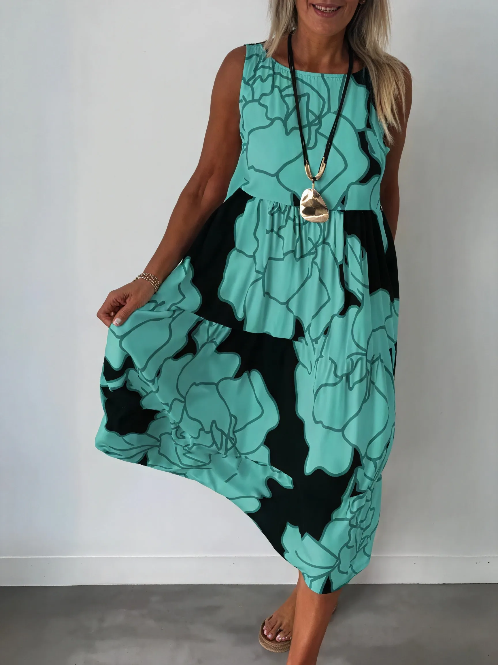 Floral Tiered Midi Dress
