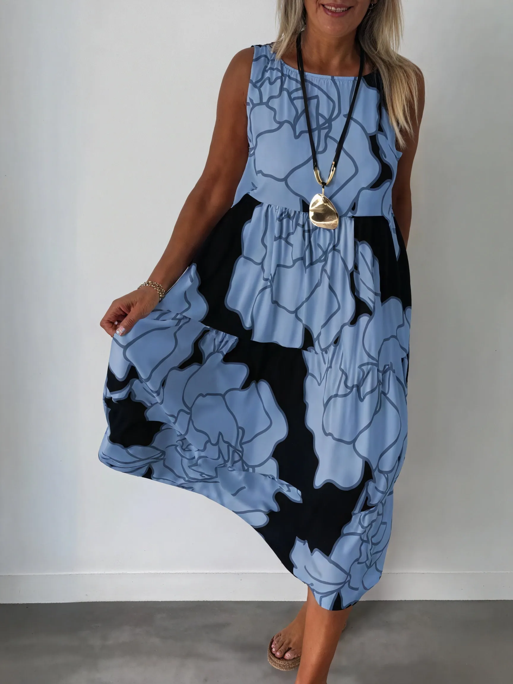 Floral Tiered Midi Dress