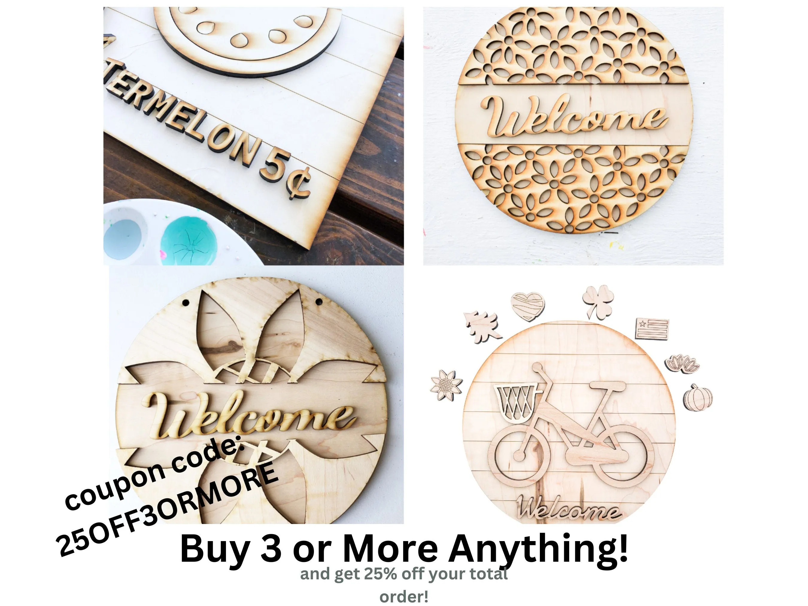 Flower Personalized Small Wooden Puzzles Custom Game, Bulk Birthday Party Favor and Make and Take for Kids
