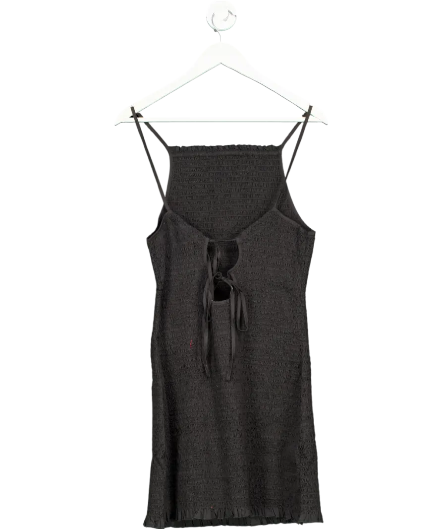 Free People Black Iyla Smocked Mini dress UK 12