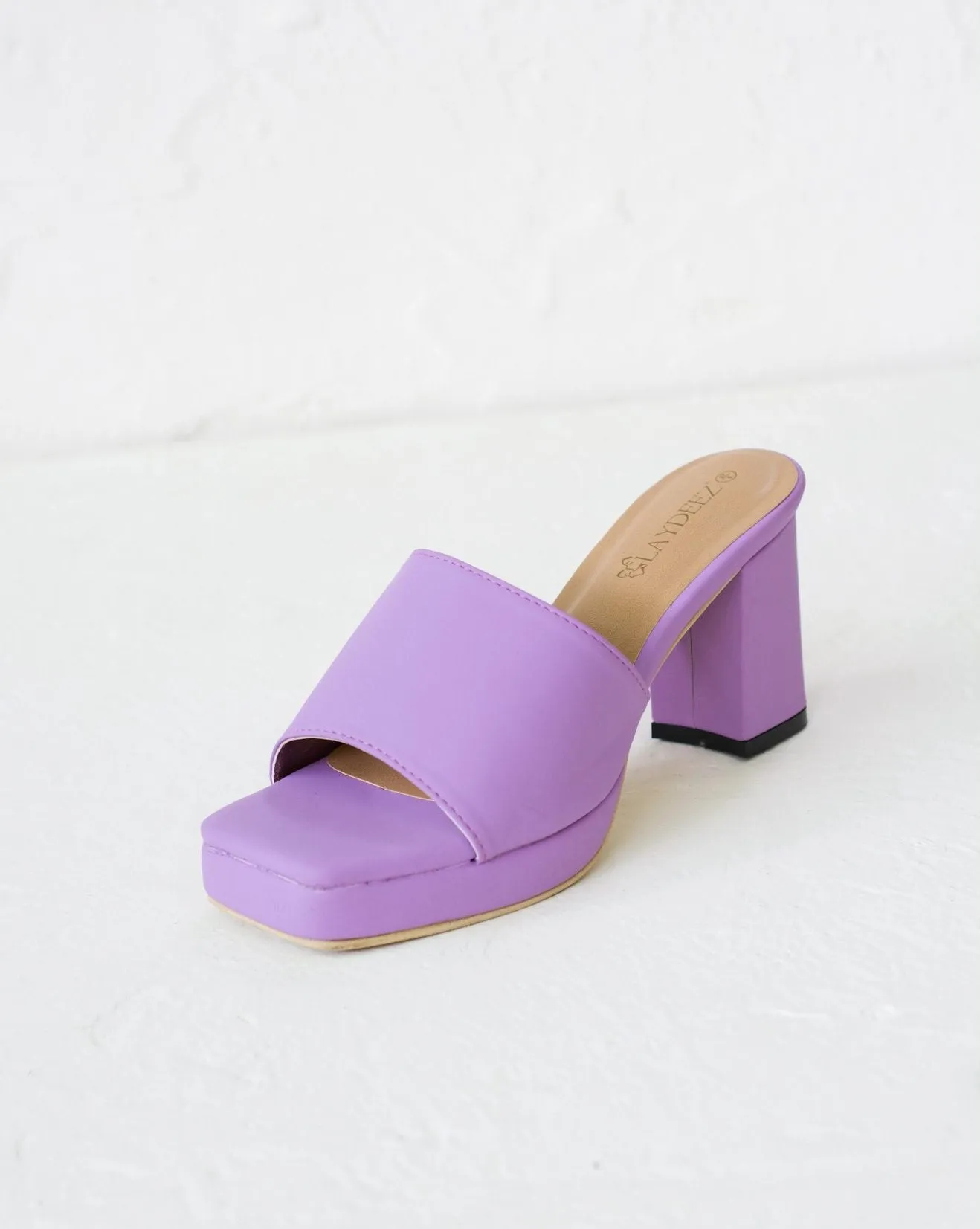 Freya Square Toe Platform Mule Heels