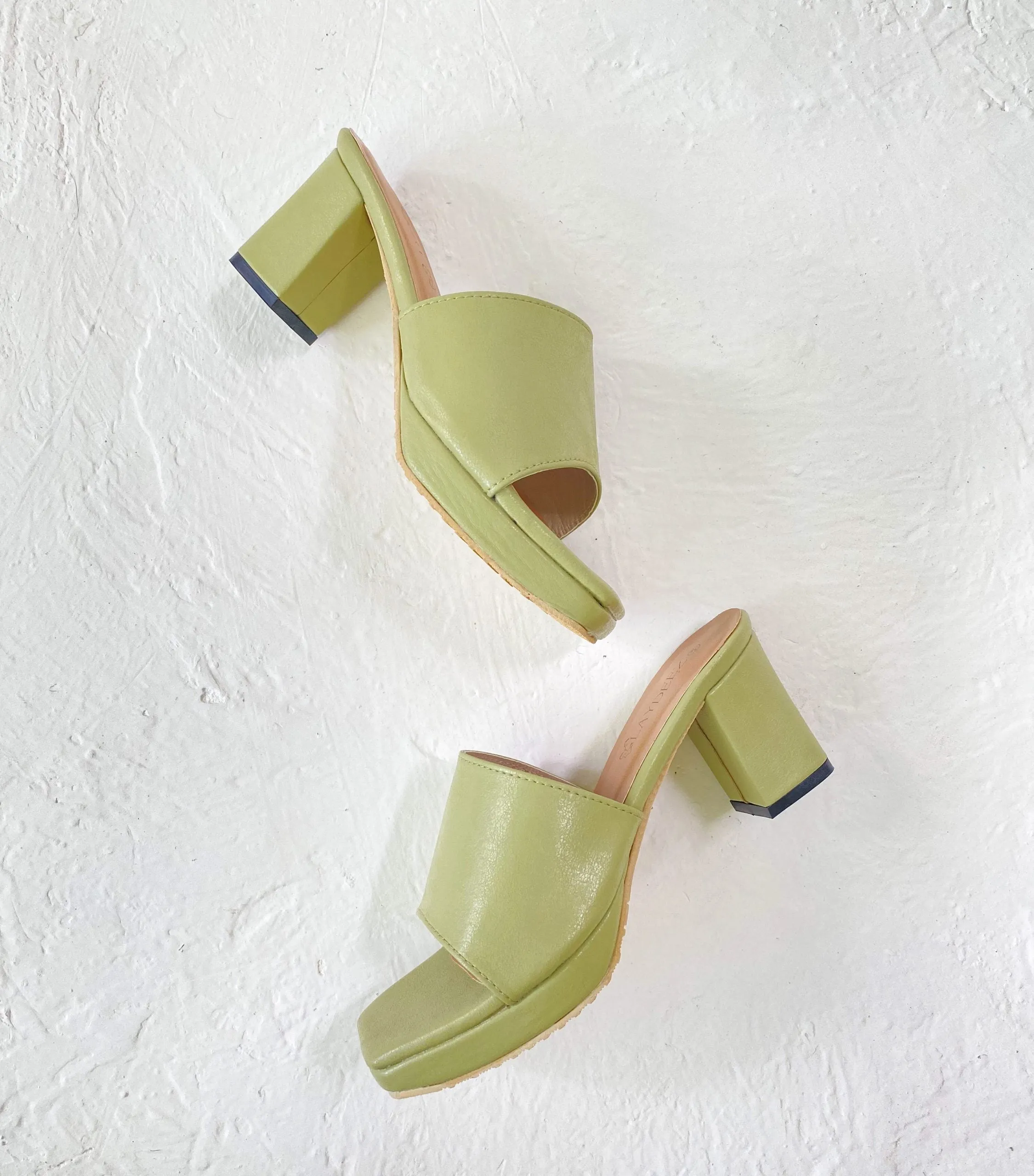 Freya Square Toe Platform Mule Heels