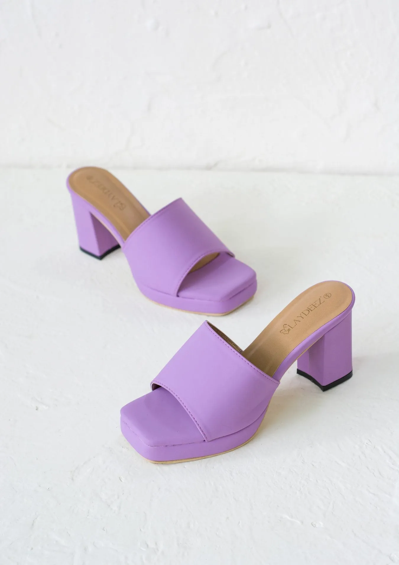 Freya Square Toe Platform Mule Heels