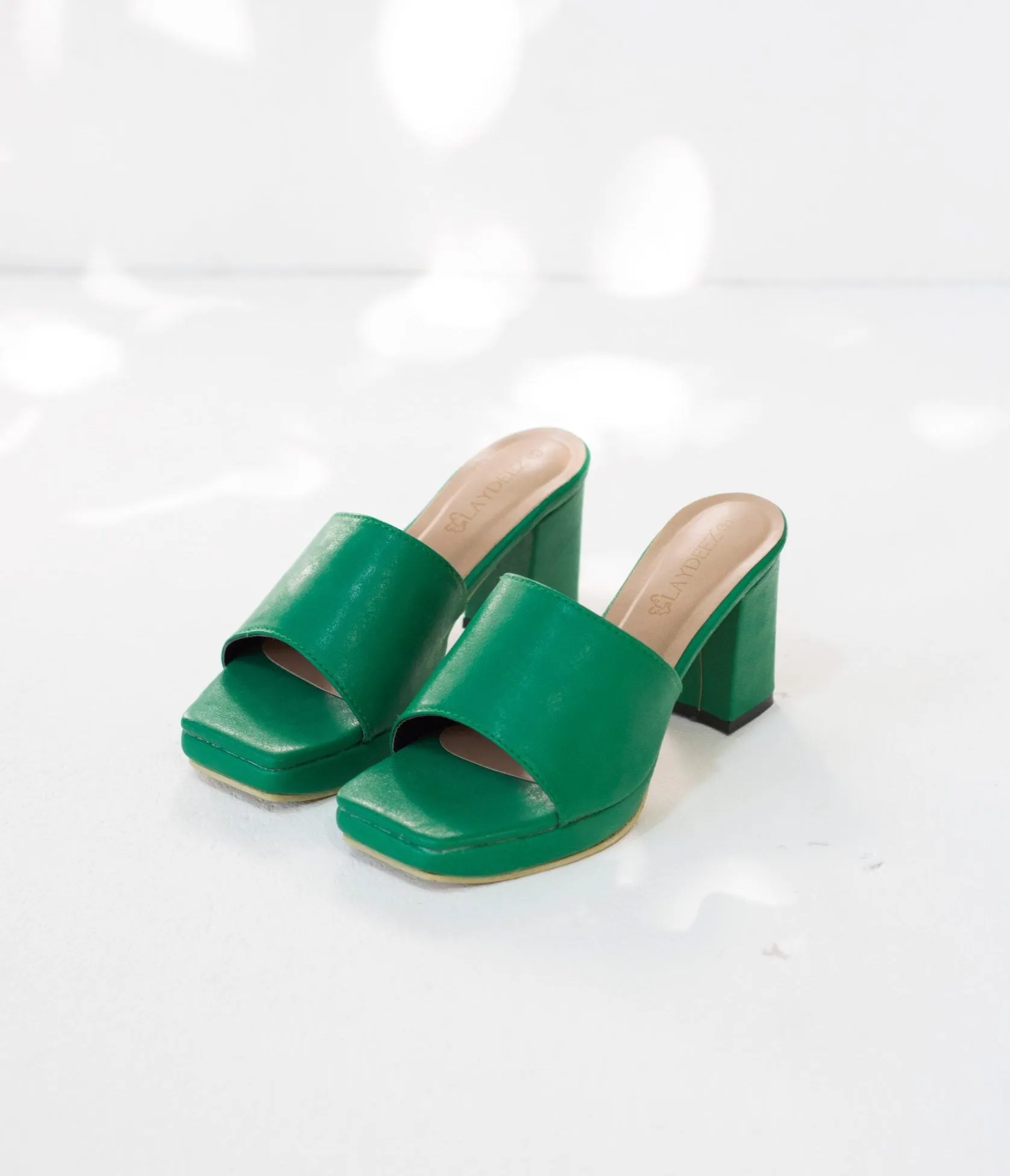 Freya Square Toe Platform Mule Heels
