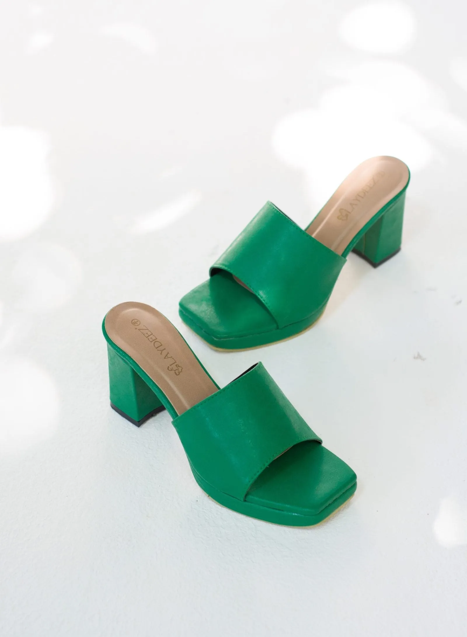 Freya Square Toe Platform Mule Heels