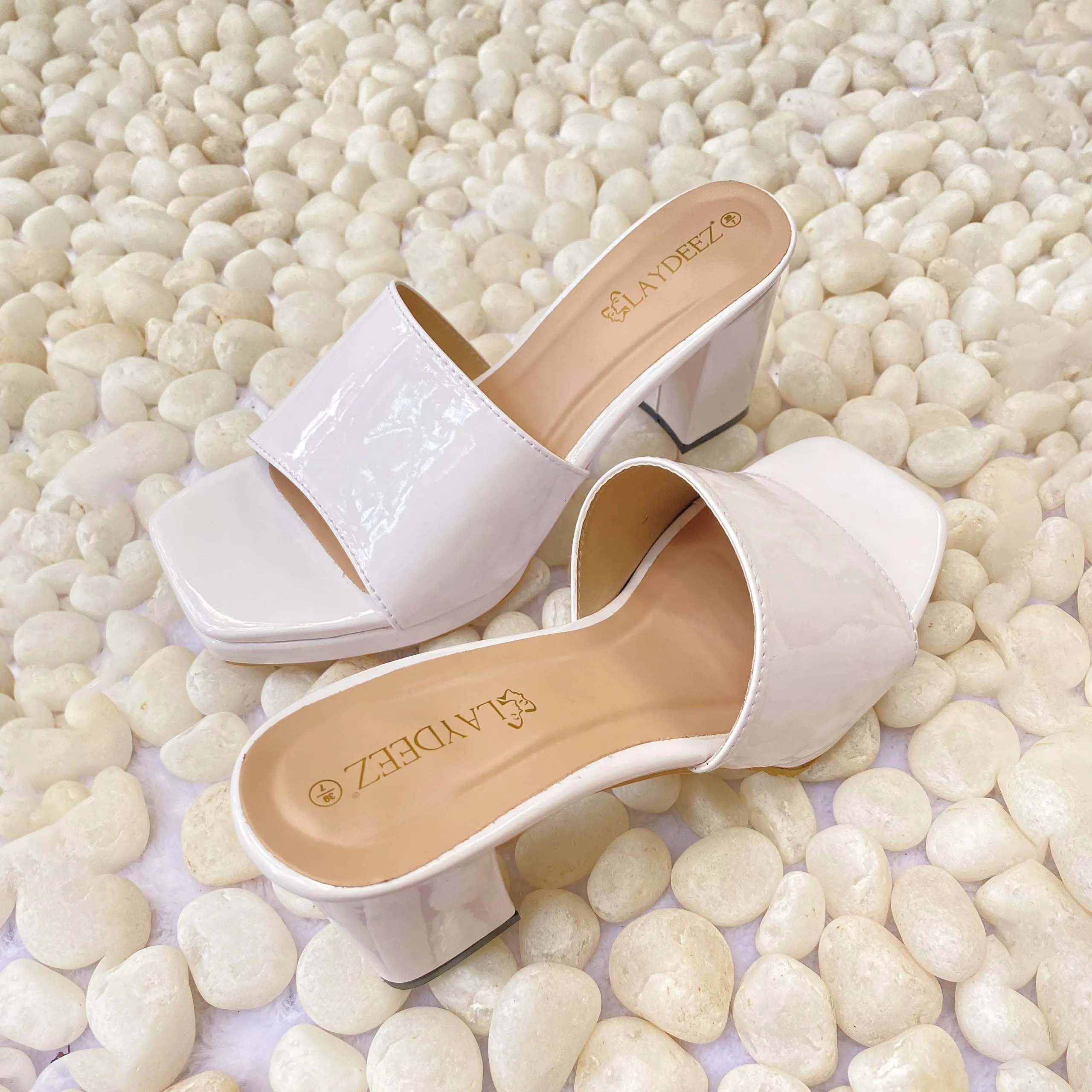 Freya Square Toe Platform Mule Heels