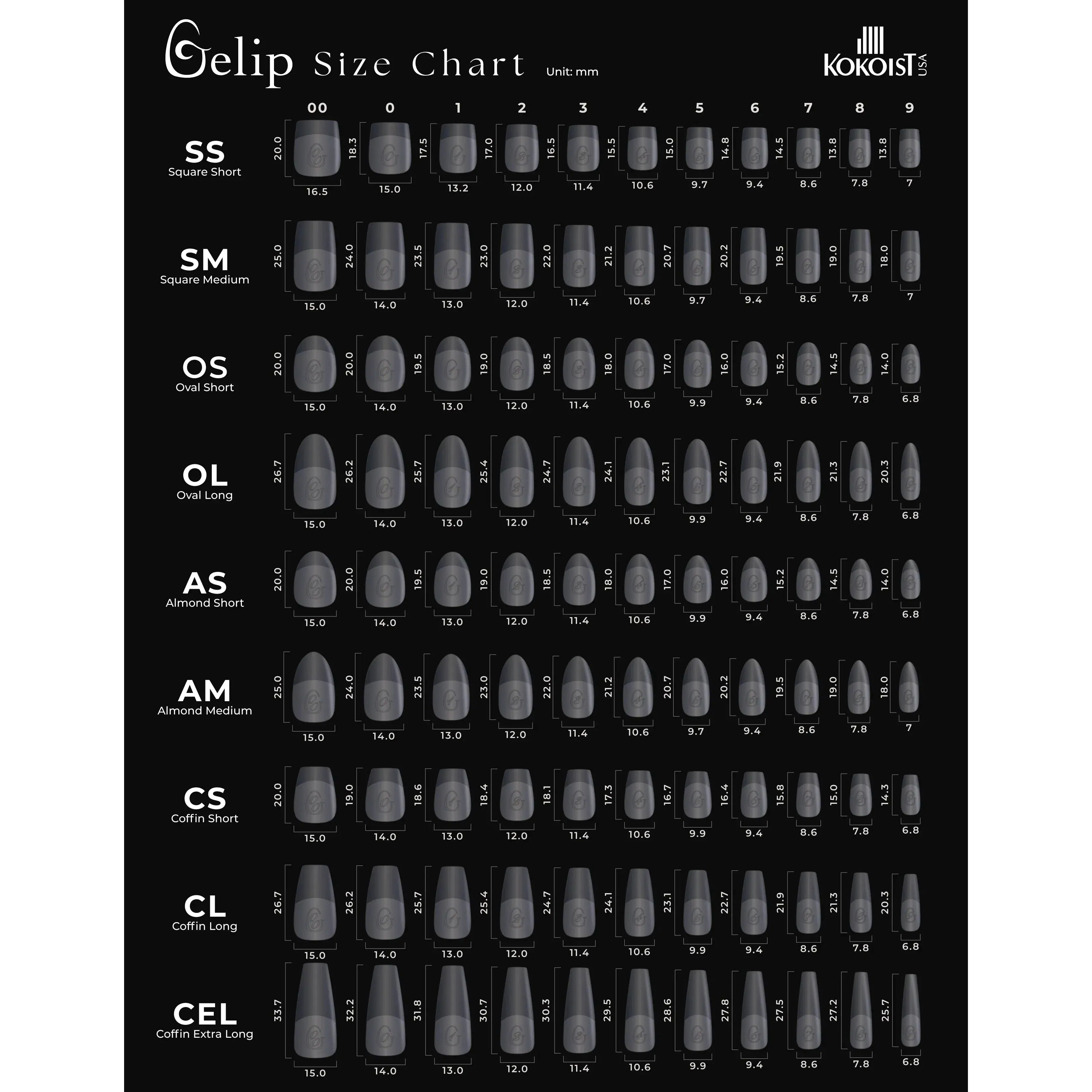 Gelip Extensions - Square Medium 275pc (NEW FORMULA)