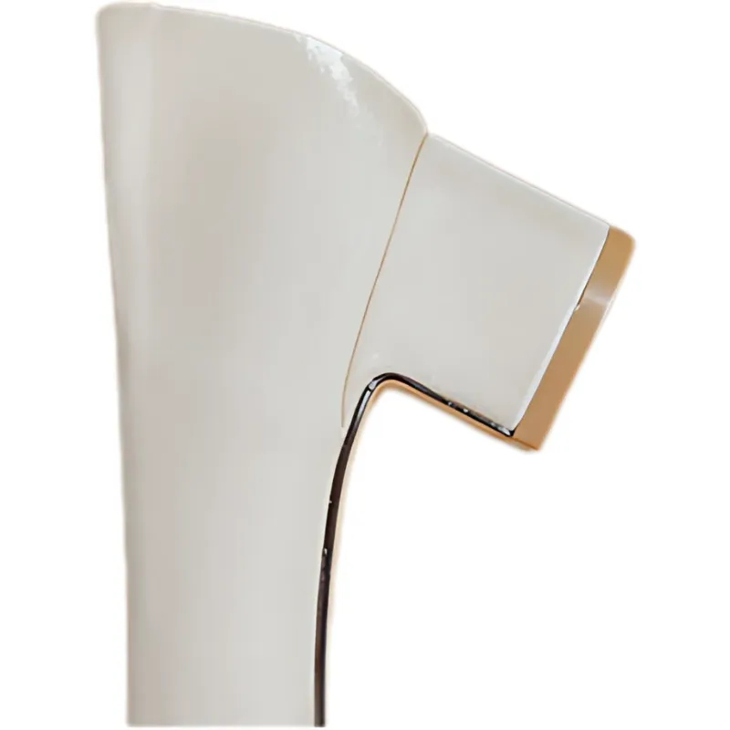 Gentle Pearl Square-Toe Block-Heel Pumps