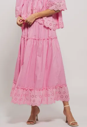 Golden Hour Midi Skirt-Pink