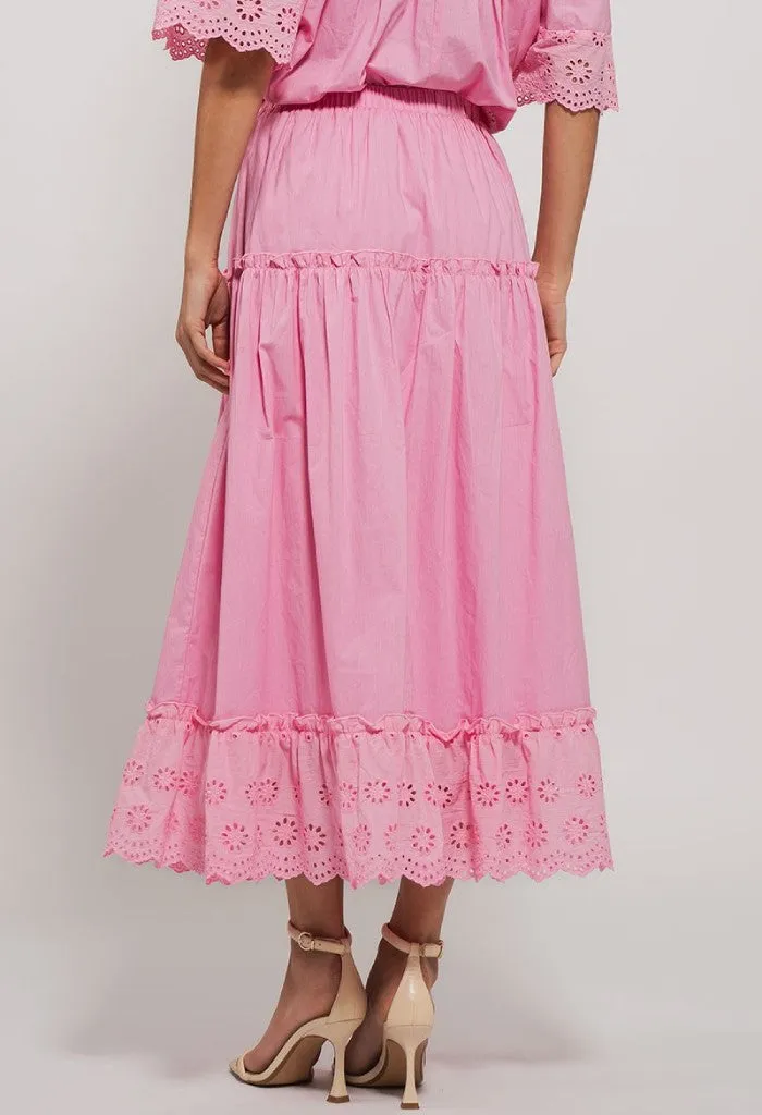 Golden Hour Midi Skirt-Pink