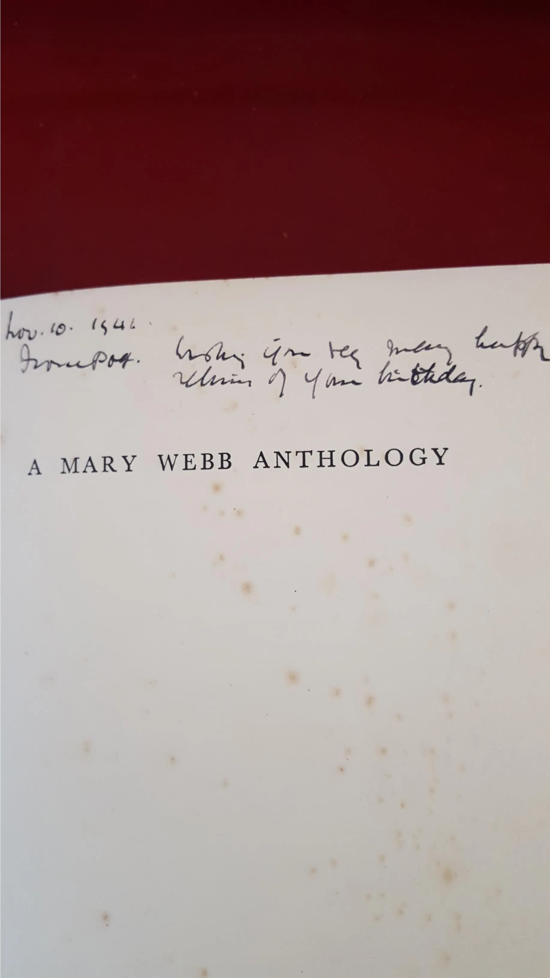 H B L Webb - A Mary Webb Anthology, Jonathan Cape, 1939, 1st