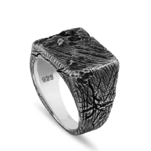 Handmade Black Color Vintage Sterling Silver Ring for Men | One of a Kind