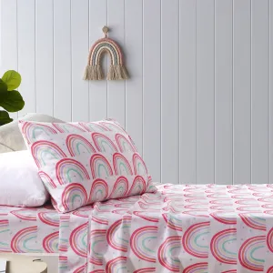 Happy Kids Rainbow Printed Microfibre Sheet Set