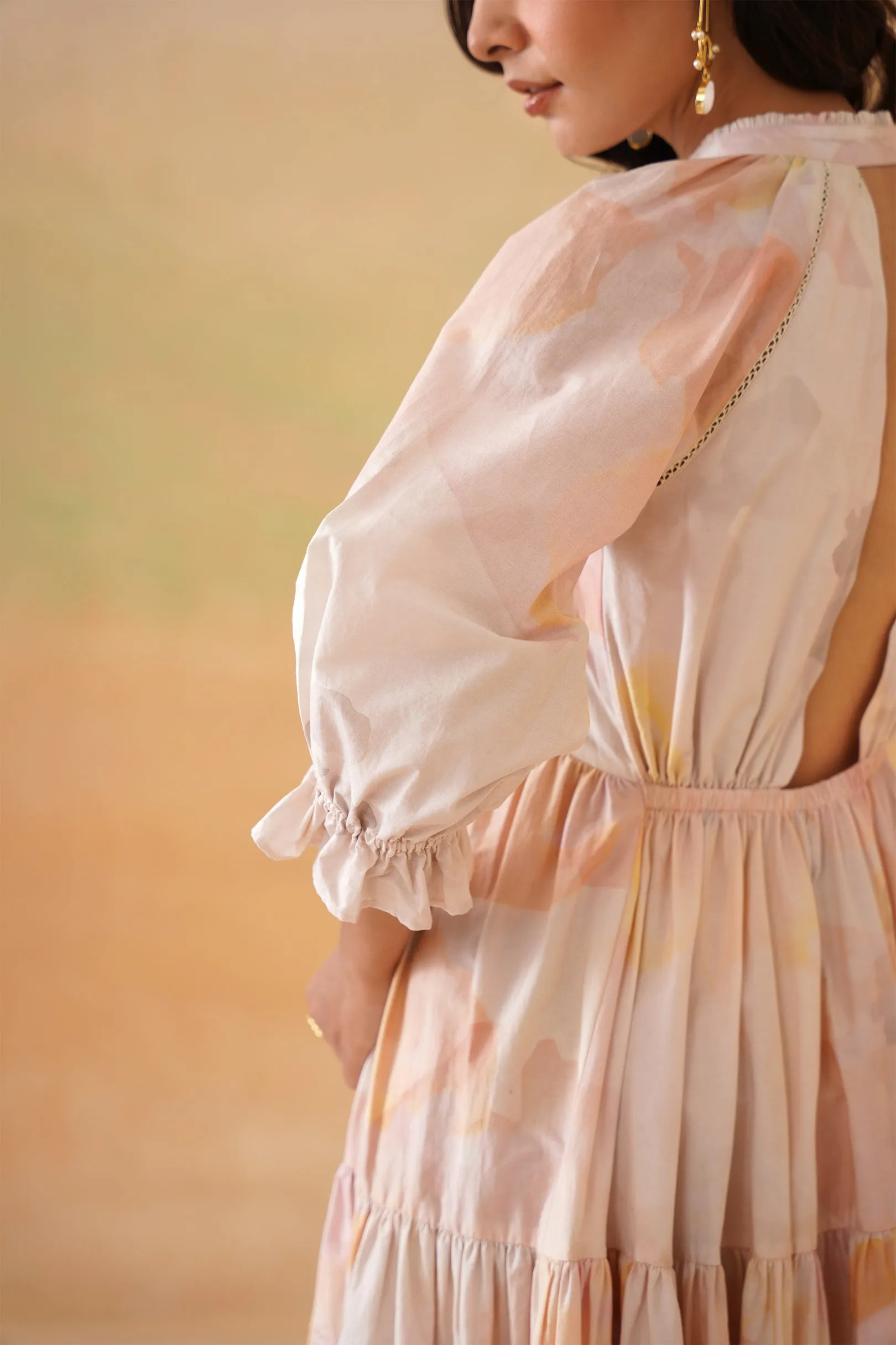 Hazy Bloom Short Tiered Dress