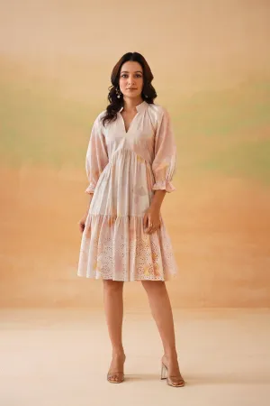 Hazy Bloom Short Tiered Dress