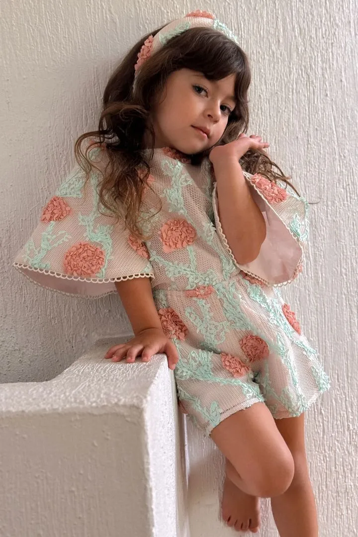 Hear Me Shout Playsuit - Hydrangea Mesh