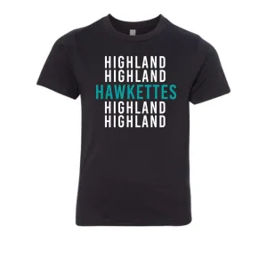 Highland Hawkettes - Block - Kids Tee