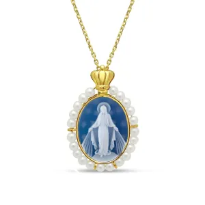 Imperial 14k Gold Miraculous Mary Pearl Medallion
