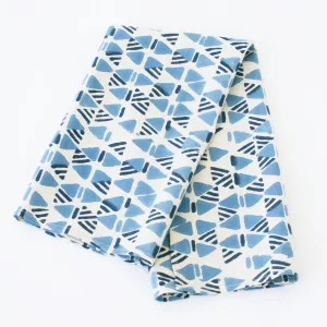 Indigo Blue Triangle Block Printed Tea Towel