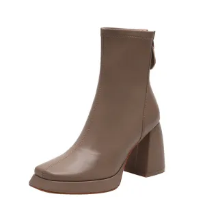 Itzel Platform Grey Heeled Boots