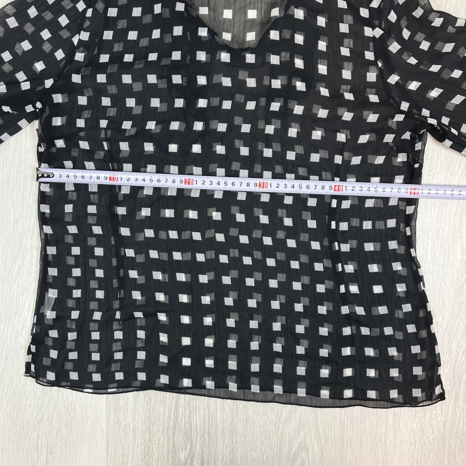 Jane Lamerton Womens Black Sheer Long Sleeve Top Blouse Size 14