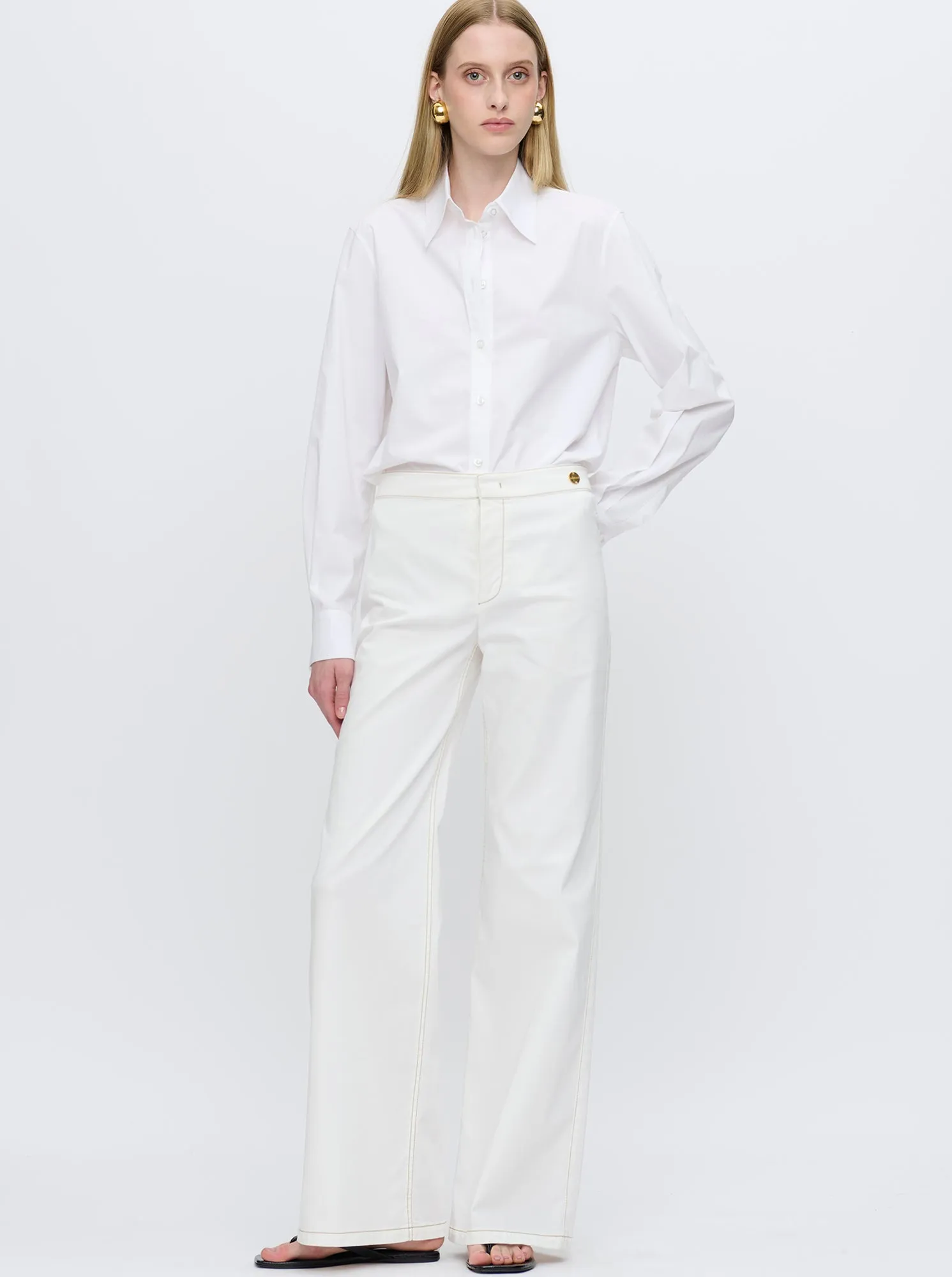 JANE Organic Stretch Twill Pant White