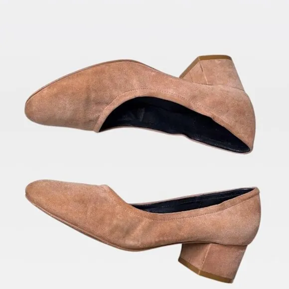 Jeffrey Campbell Brown Suede Block Low Heel Pump Shoe Size 10