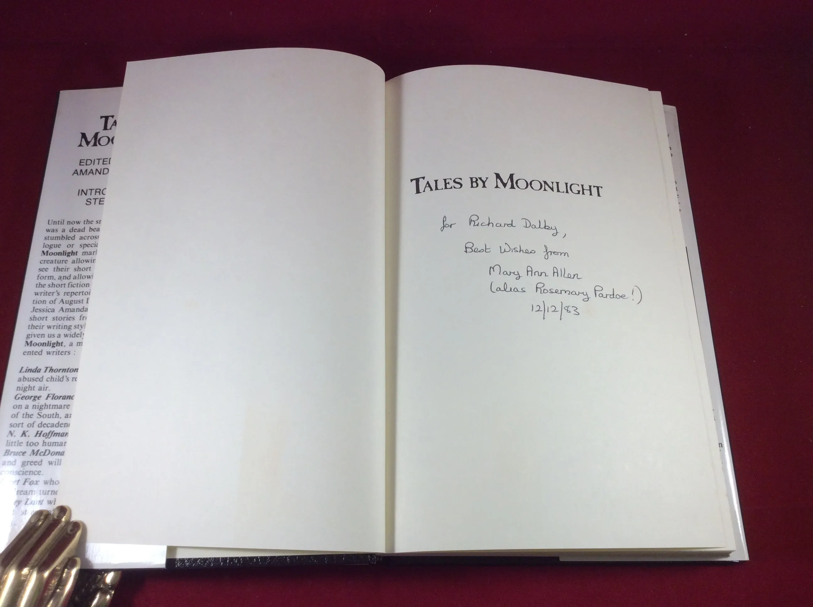 Jessica Amanda Salmonson (ed), Tales by Moonlight, Robert T. Garcia, 1983, Signed and Inscribed, Limited Edition.