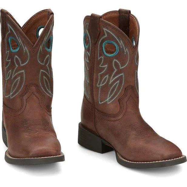 Justin Brands Boys' Boots Square Toe Bowline Junior - Chestnut