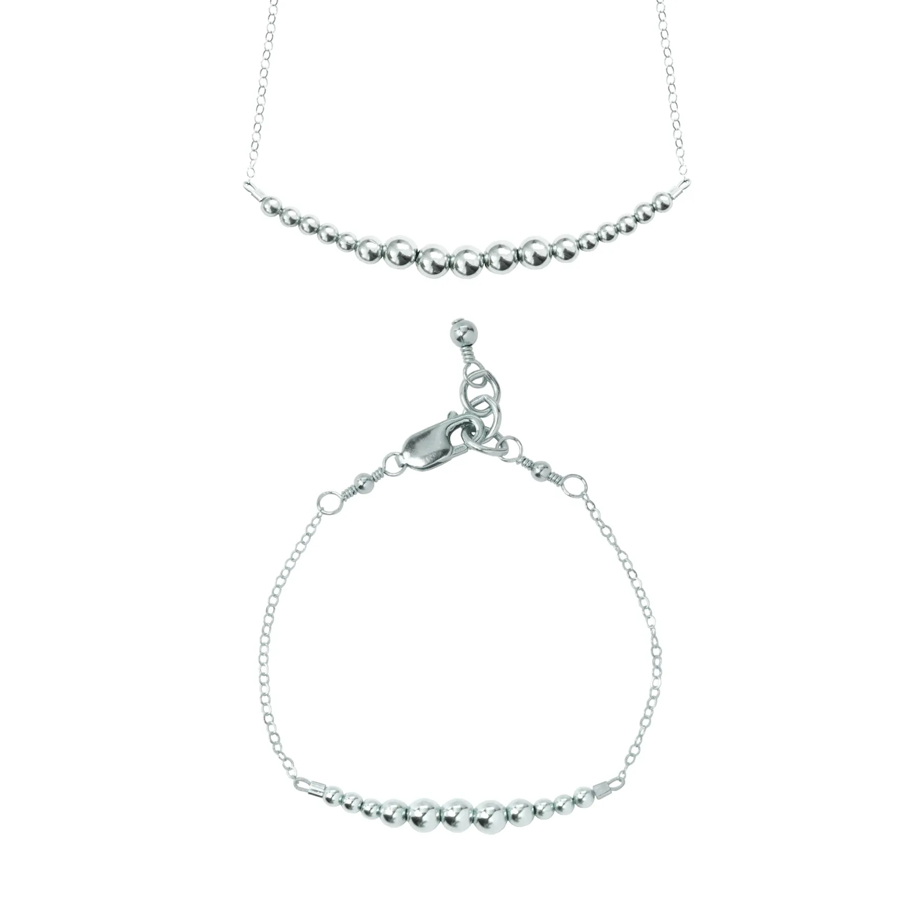 Kindness Arc Choker Necklace   Chain Bracelet Set