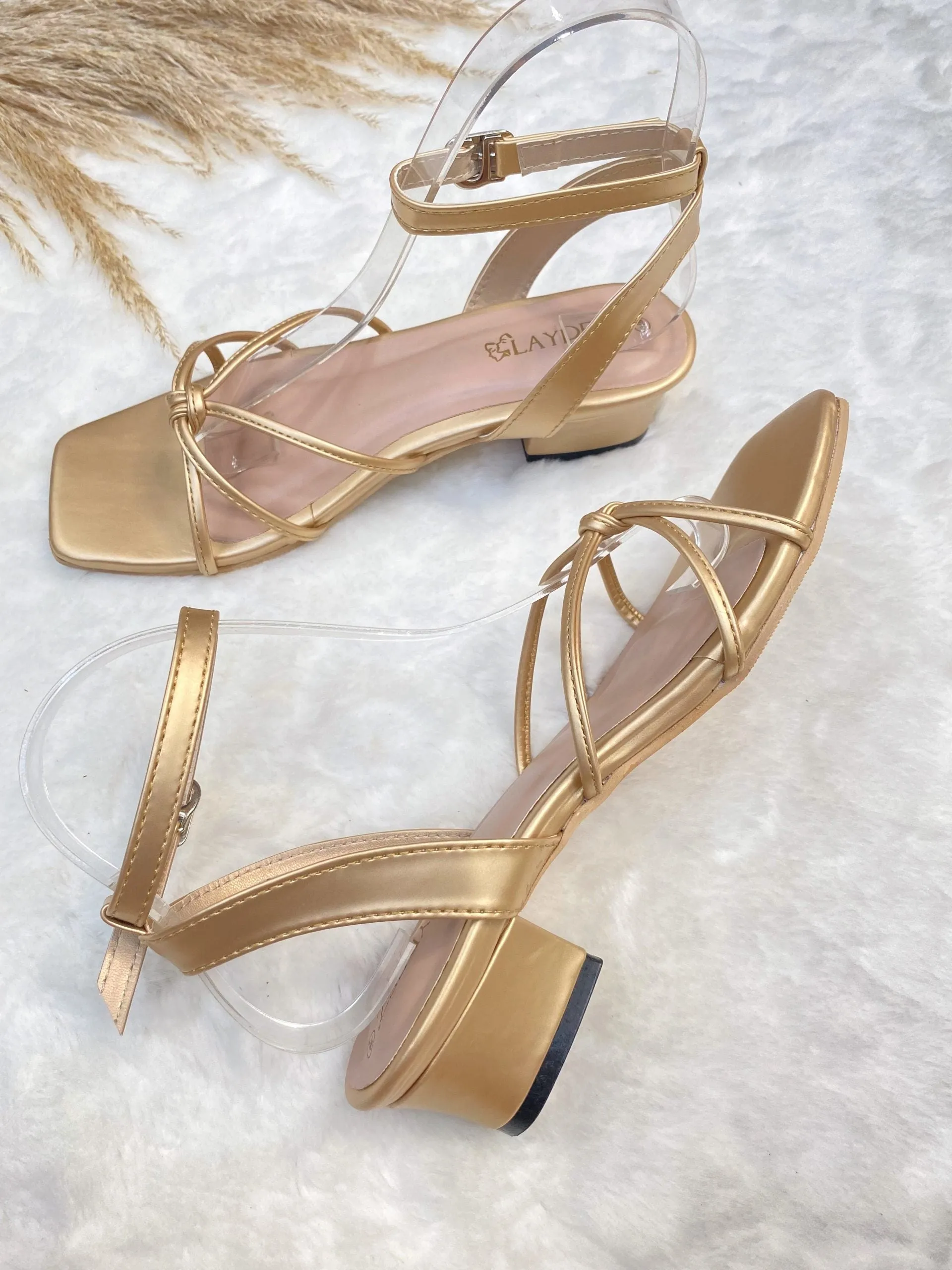 Knotted Low Block Heels