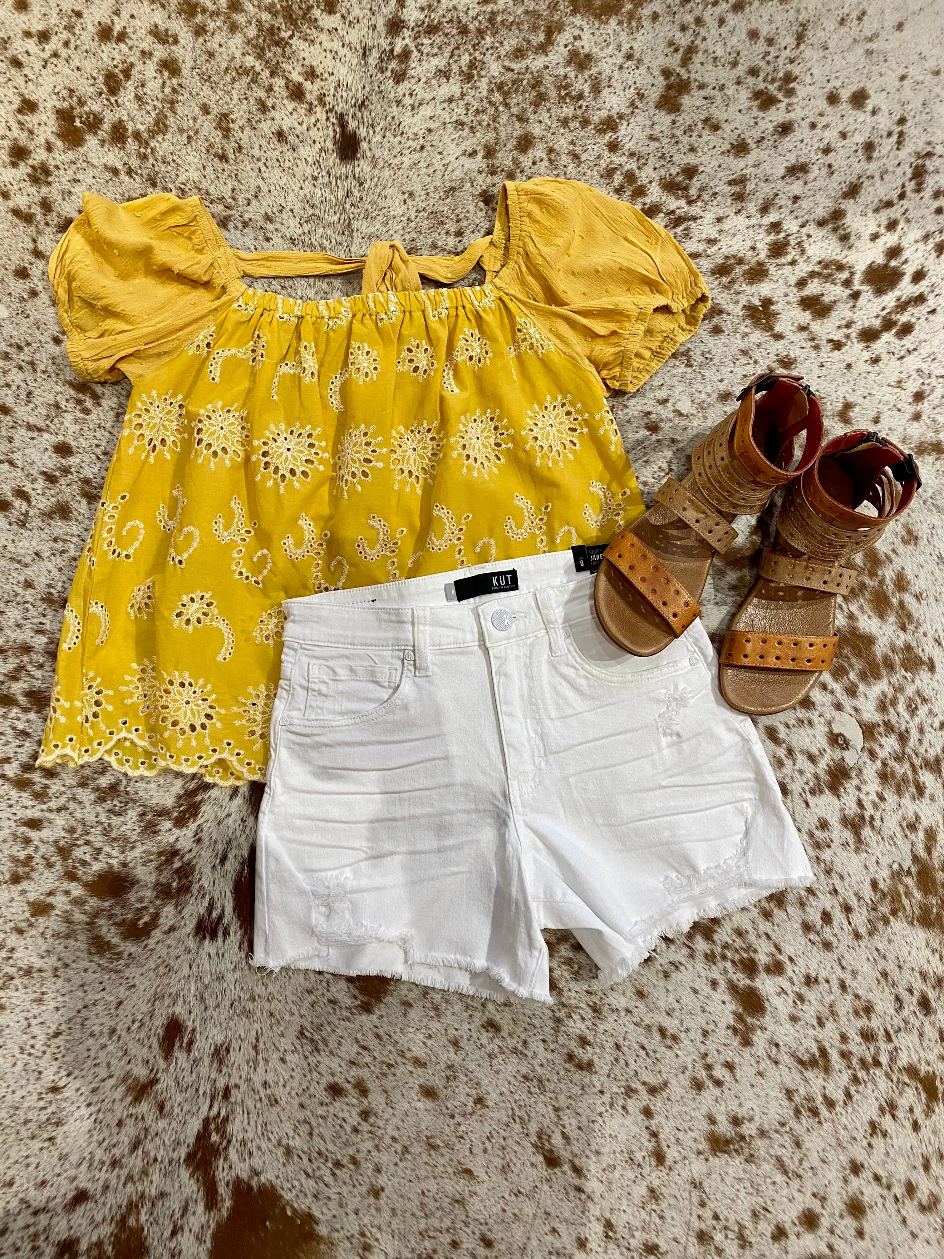 Kut From the Kloth Jane High Rise Optic White Shorts