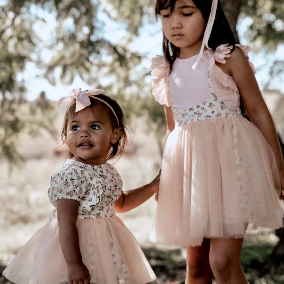 laced-up tutu skirt - geranium floral