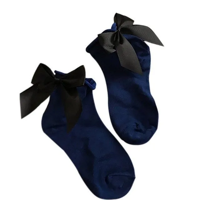 Ladies' Velvet Ribbon Tutu Ankle Socks - 21 Variants