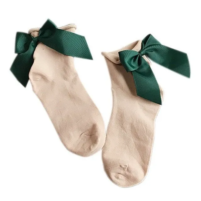Ladies' Velvet Ribbon Tutu Ankle Socks - 21 Variants