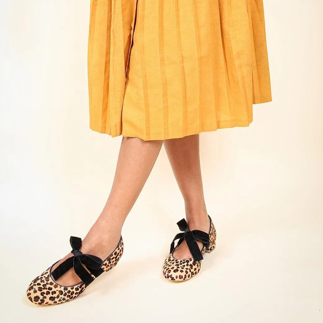 Leopard Ballet Flat   Black Velvet Marie Strap