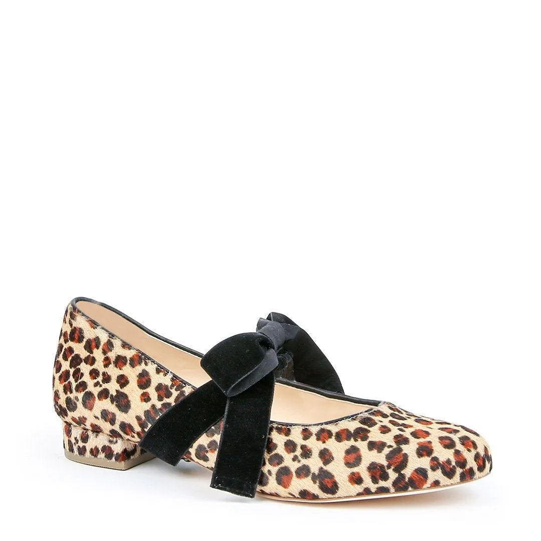 Leopard Ballet Flat   Black Velvet Marie Strap