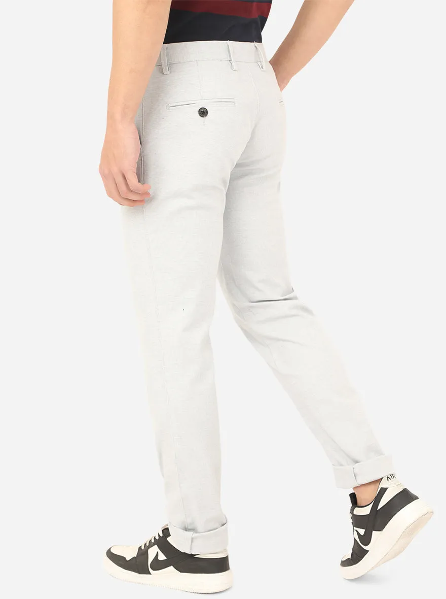 Light Grey Solid Uno Fit Casual Trouser | JadeBlue