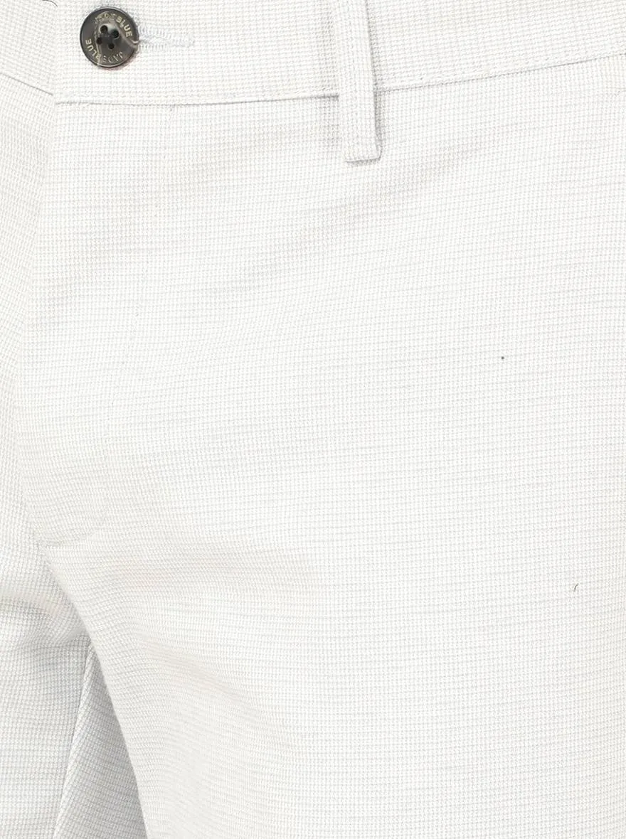 Light Grey Solid Uno Fit Casual Trouser | JadeBlue