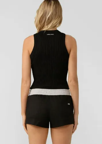 Lorna Jane Essential Wide Rib Tank - Black
