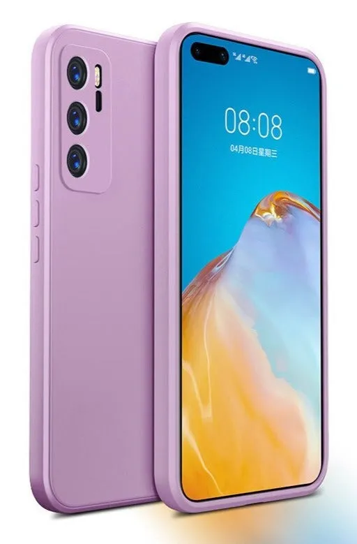 Luxury Square Liquid Silicone Soft Phone Case For Huawei P Series
