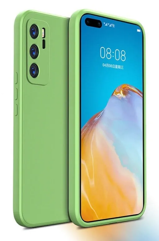 Luxury Square Liquid Silicone Soft Phone Case For Huawei P Series