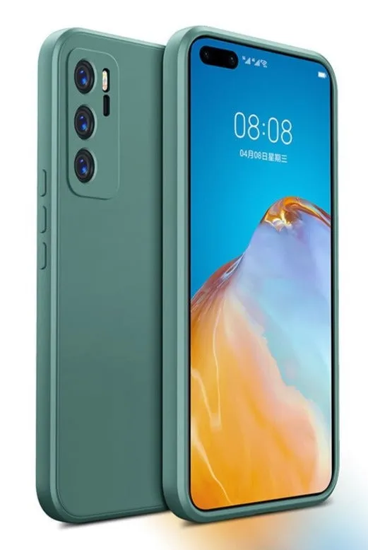 Luxury Square Liquid Silicone Soft Phone Case For Huawei P Series