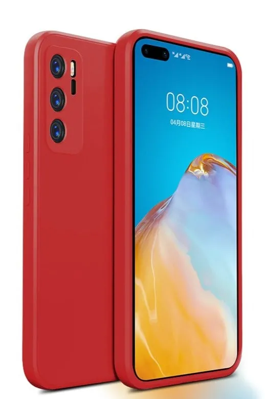 Luxury Square Liquid Silicone Soft Phone Case For Huawei P Series