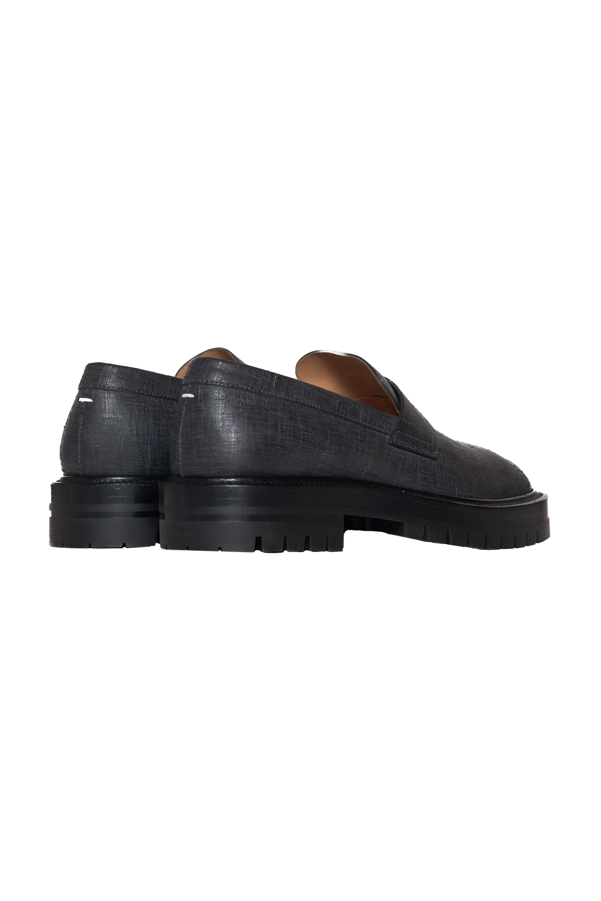 Maison Margiela Scratched Waxy Leather Tabi County Loafer Black